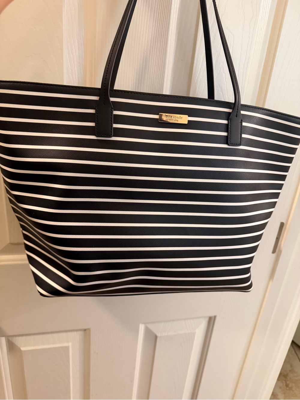 kate spade Black and White Striped Tote